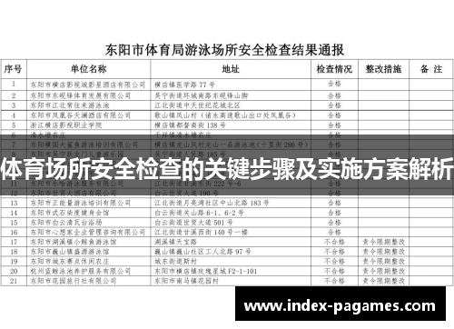 体育场所安全检查的关键步骤及实施方案解析